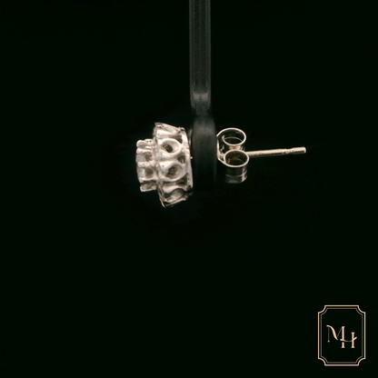 Floral-Studded Diamond Earrings