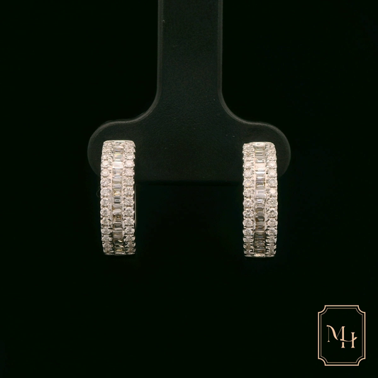 Elegant Diamond Hoop Earrings