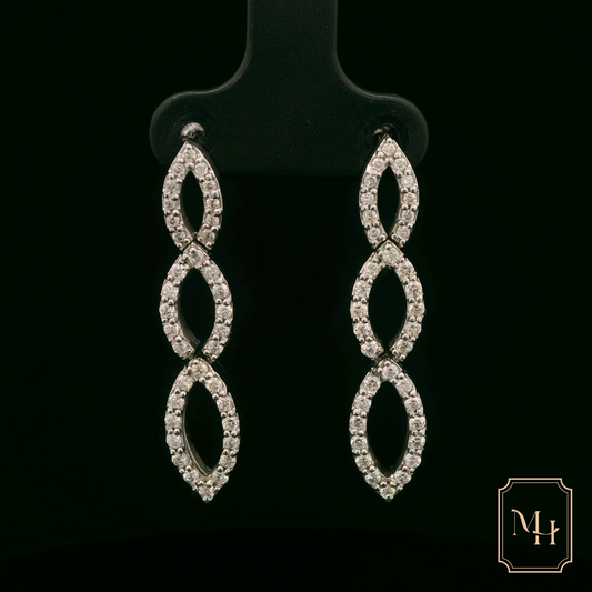 Diamond Marquise-Drop Earrings
