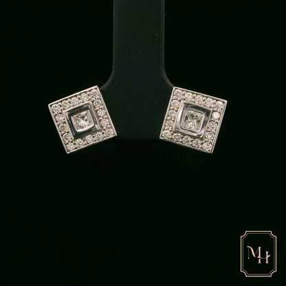 Diamond Princess Cluster Earrings