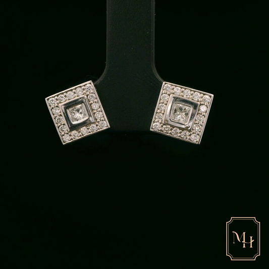 Diamond Princess Cluster Earrings