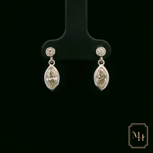 Diamond Marquise-Drop Earrings