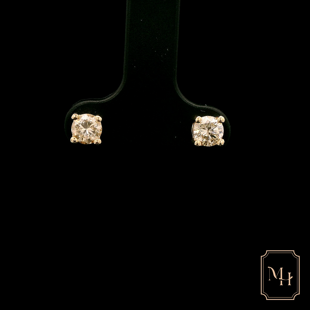 Solitaire-Diamond Stud Earrings
