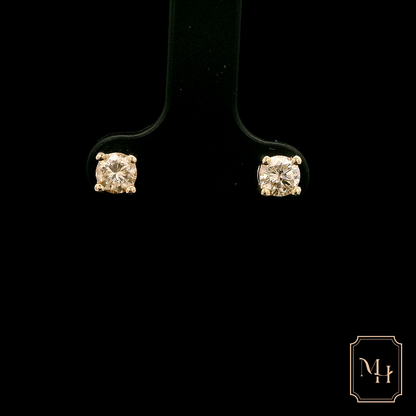 Solitaire-Diamond Stud Earrings