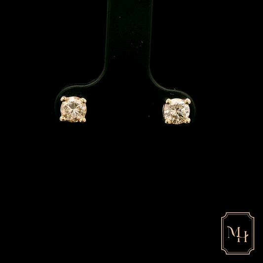 Solitaire-Diamond Stud Earrings