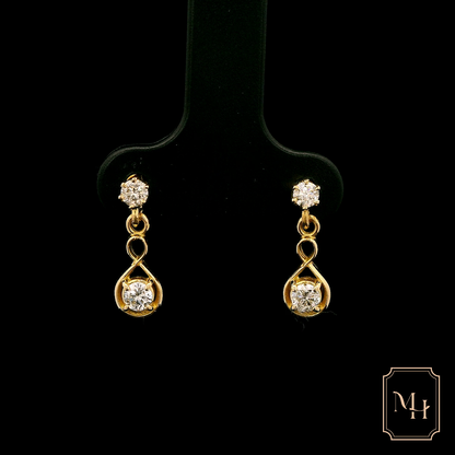 Gold & Diamond Infinity Earrings