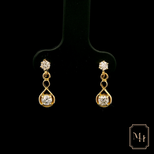 Gold & Diamond Infinity Earrings