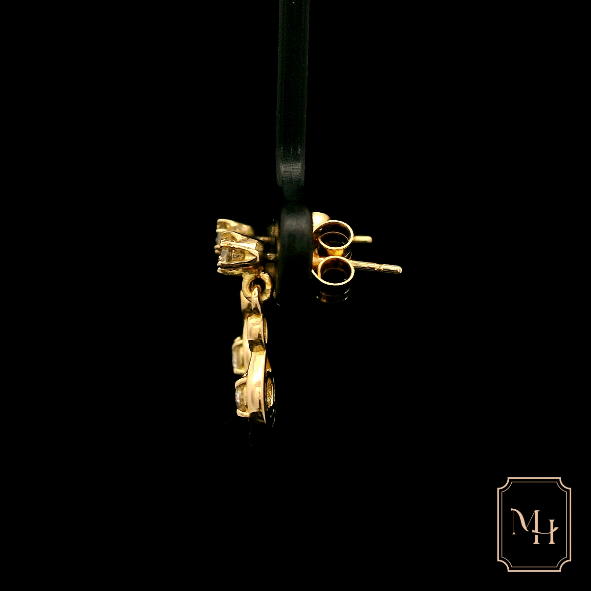 Gold & Diamond Infinity Earrings