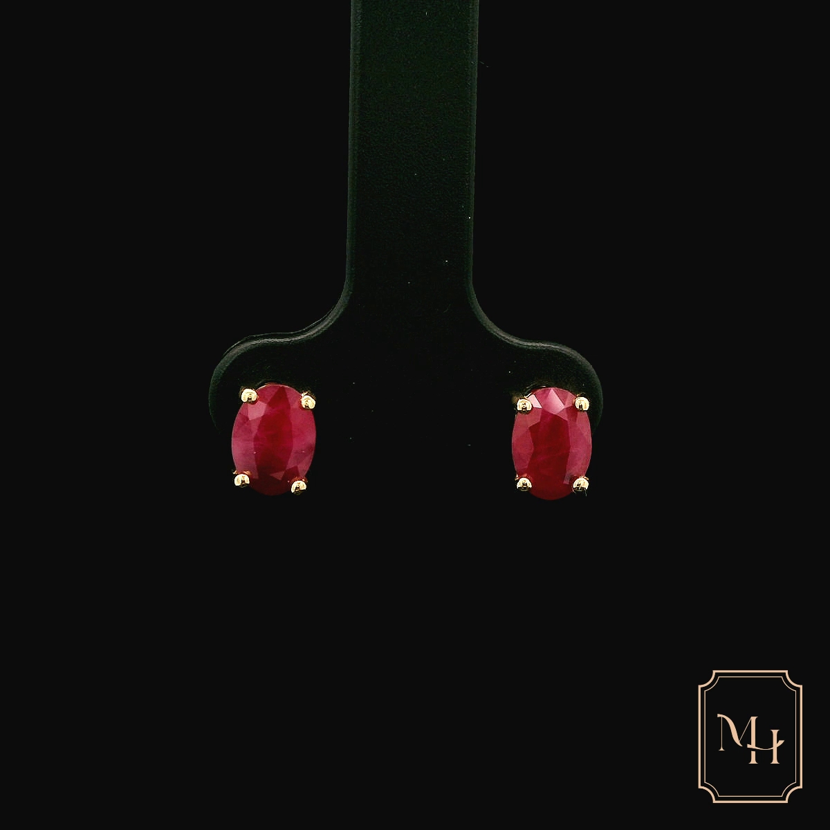 Solitaire Ruby Stud Earrings