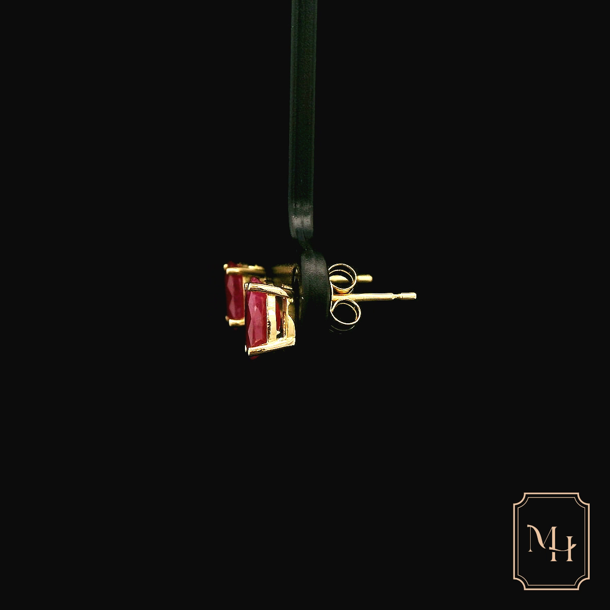 Solitaire Ruby Stud Earrings