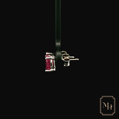 Solitaire Ruby Stud Earrings