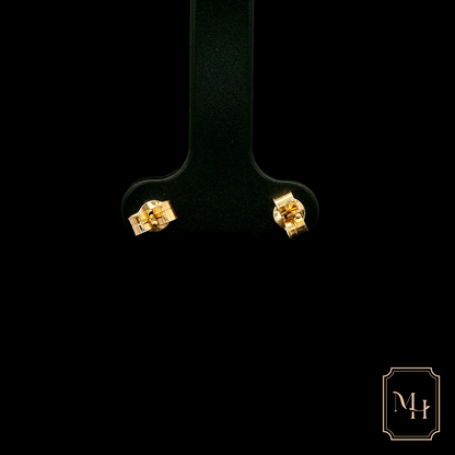 Four-Claw Orange Sapphire Stud Earrings