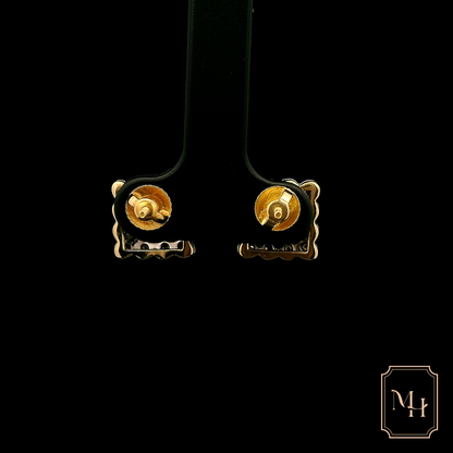 Princess-Cut Sapphire Diamond Earrings