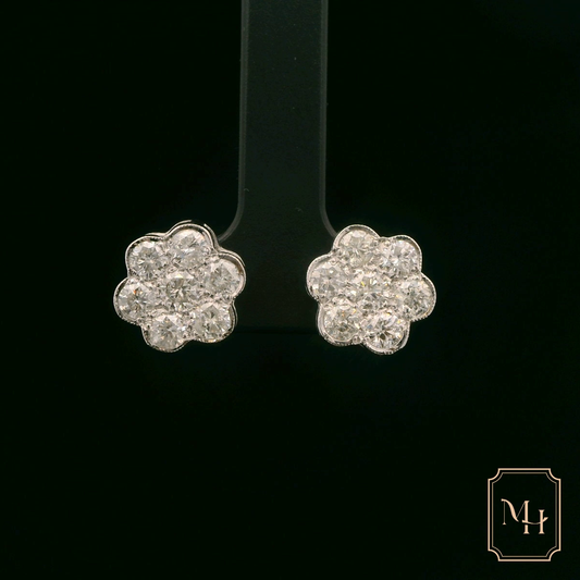 Diamond Floral Earrings