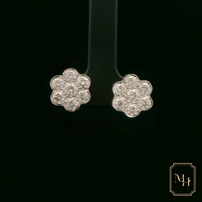 Elegant Floral Diamond Earrings