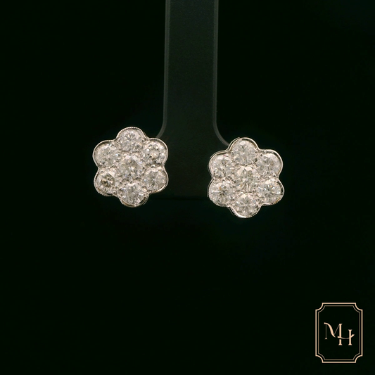 Elegant Floral Diamond Earrings