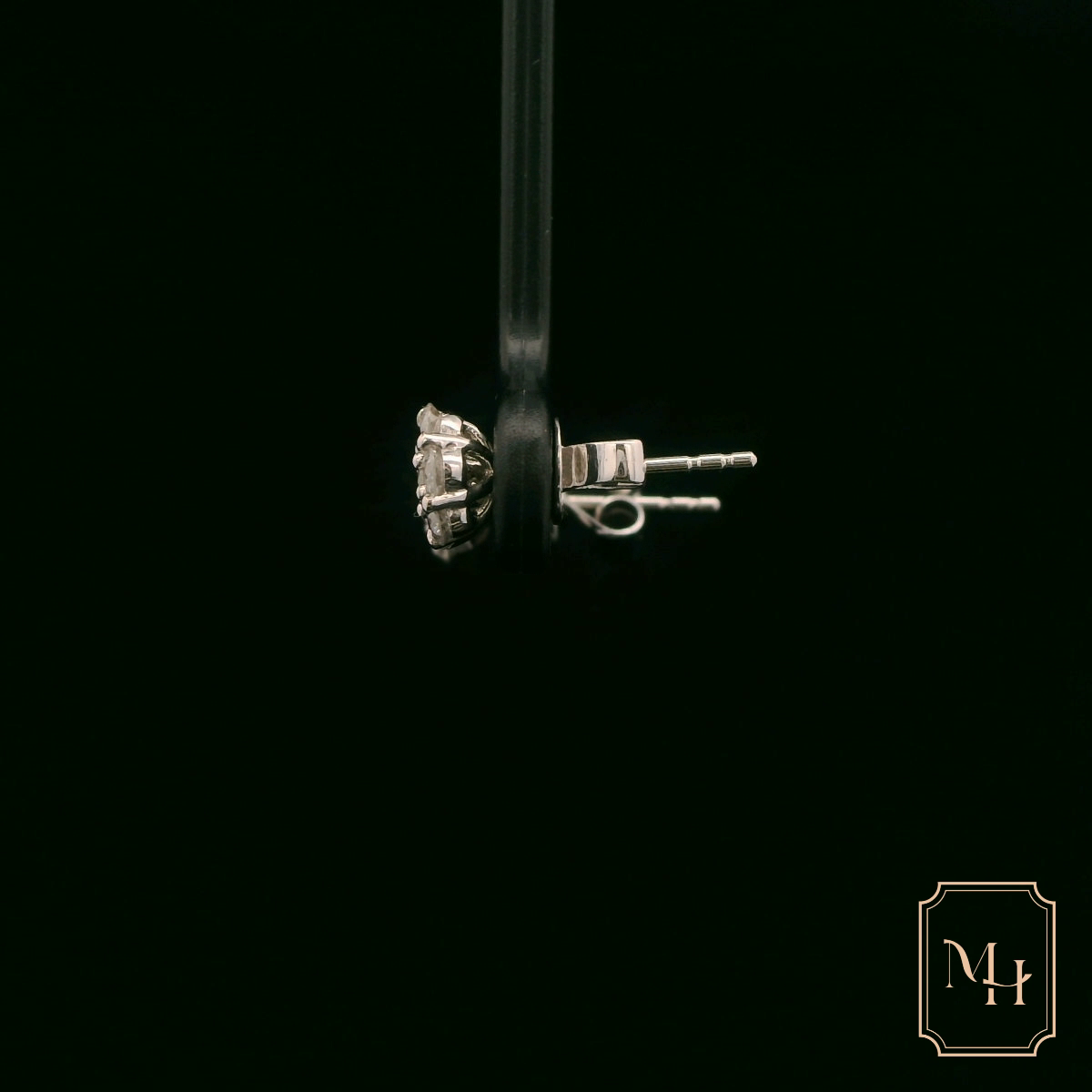 Diamond Floral-Cluster Earrings