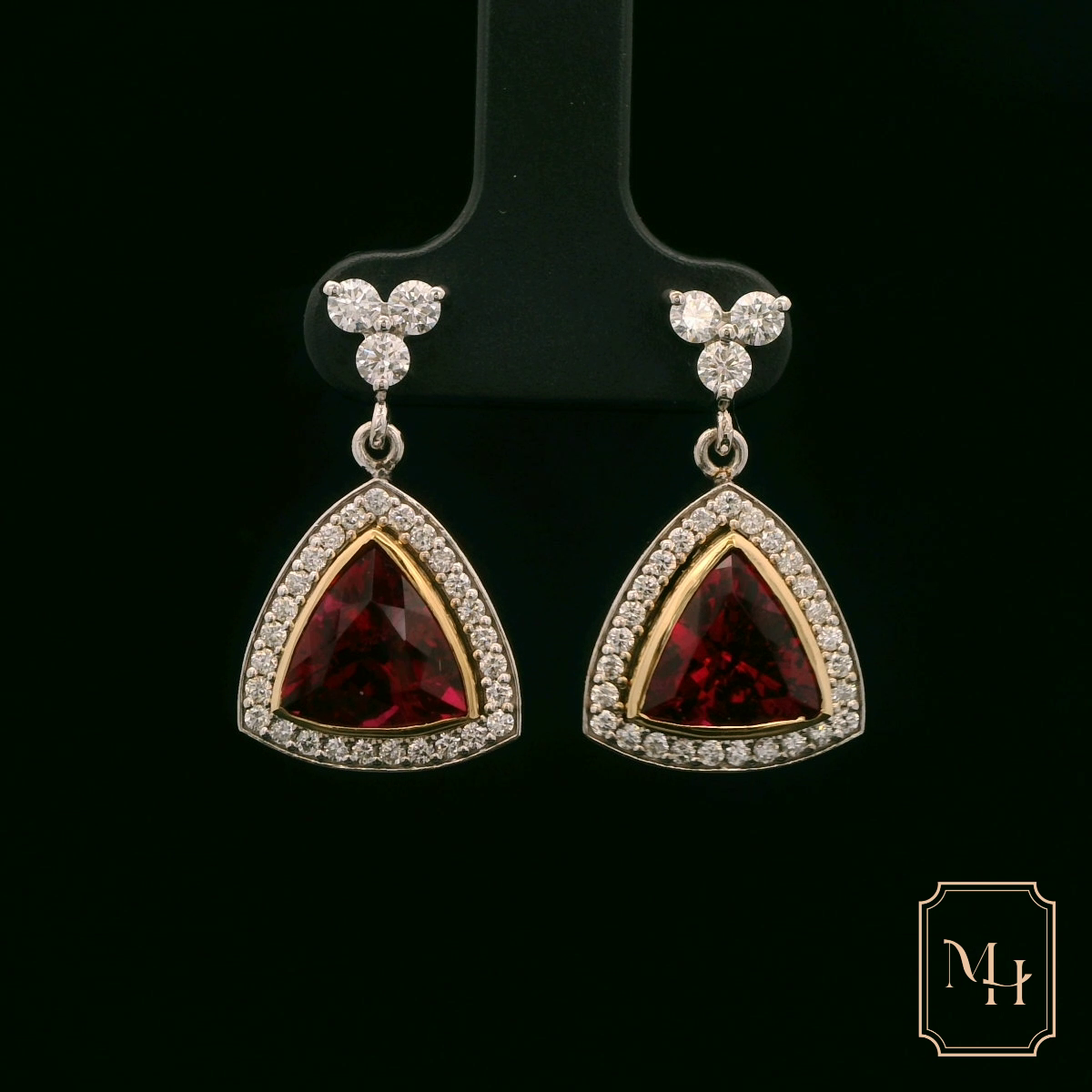 Tourmaline & Diamond Drop Earrings