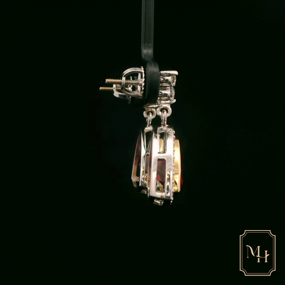 Tourmaline & Diamond Drop Earrings