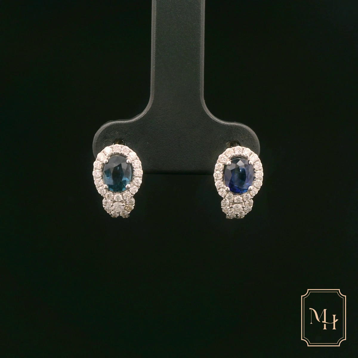 Midnight Sapphire & Diamond Earrings