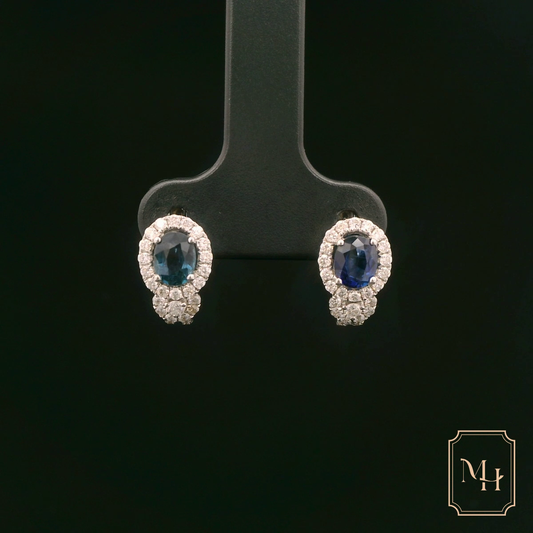 Midnight Sapphire & Diamond Earrings
