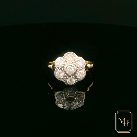 Diamond & Gold Floral Ring