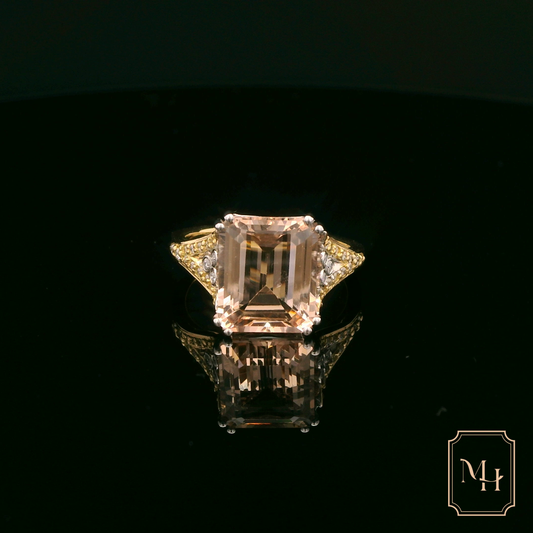 Emerald-Cut Morganite Ring