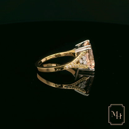Emerald-Cut Morganite Ring