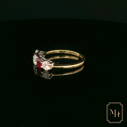 Five-Stone Diamond & Ruby Ring