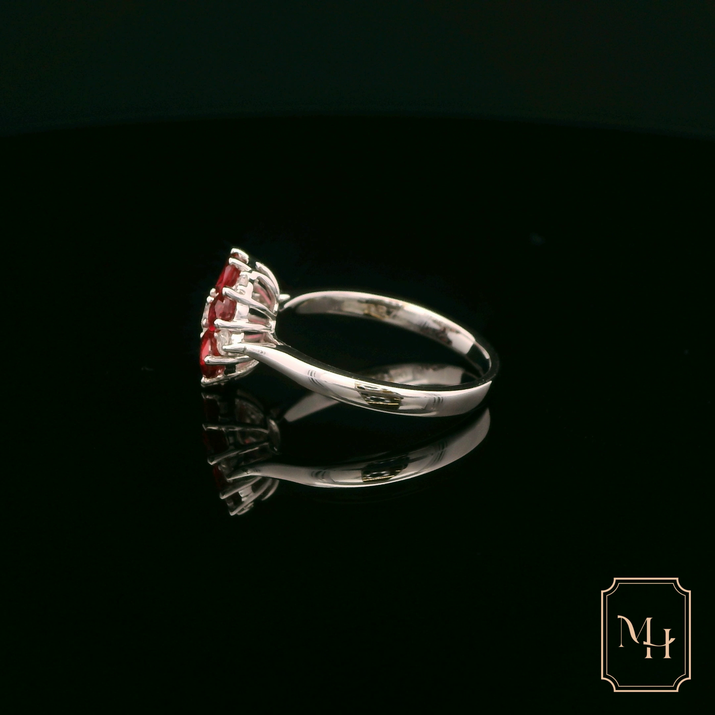 Ruby & Diamond Floral Ring