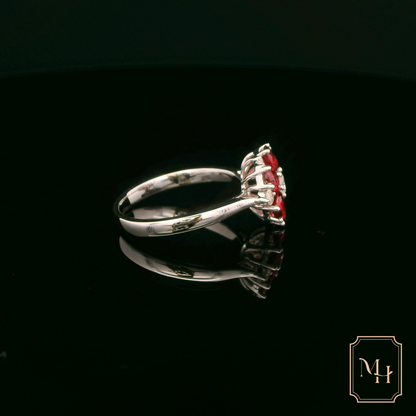 Ruby & Diamond Floral Ring