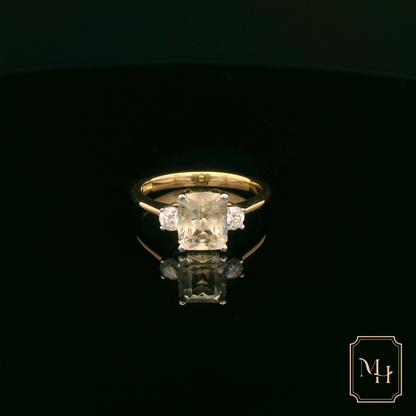 Yellow Sapphire & Diamond Ring
