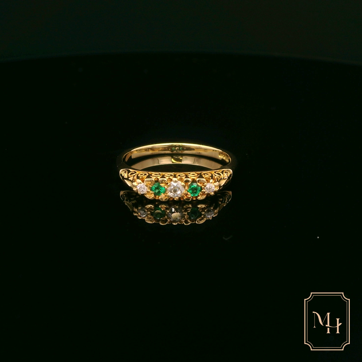 Royal Green Emerald & Diamond Ring