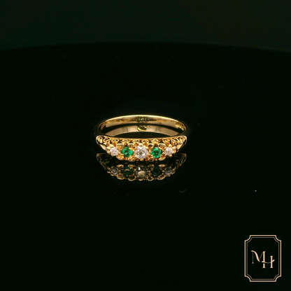 Royal Green Emerald & Diamond Ring
