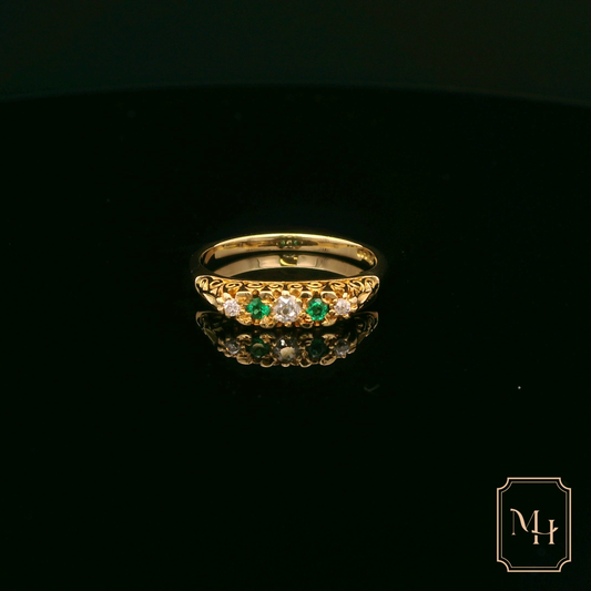 Royal Green Emerald & Diamond Ring