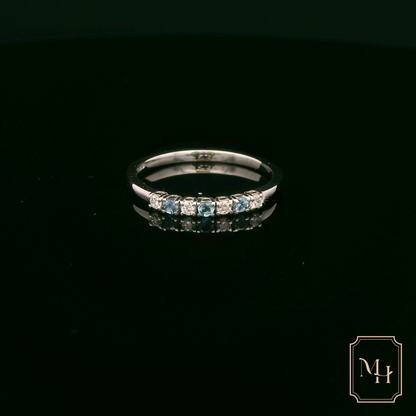 Aquamarine & Diamond White Gold Ring