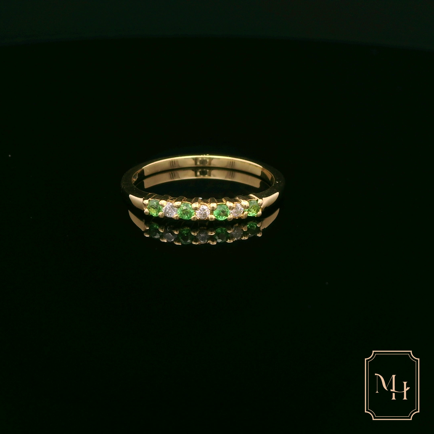 Tourmaline & Diamond Gold Ring