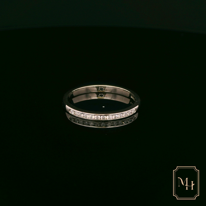 Channel-Set Slim Diamond White Gold Ring