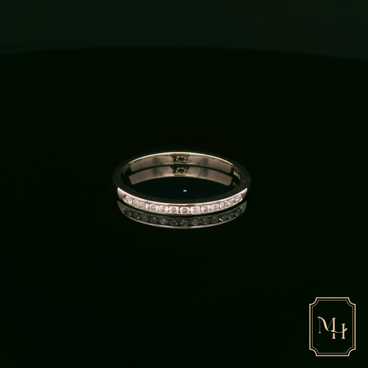Channel-Set Slim Diamond White Gold Ring