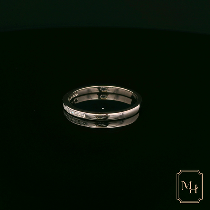 Channel-Set Slim Diamond White Gold Ring