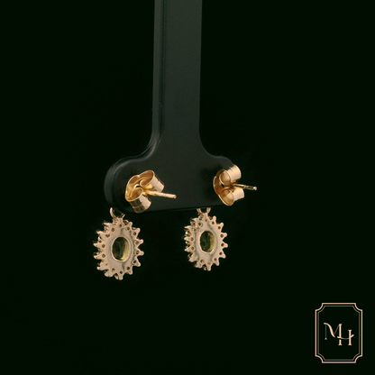 Peridot Cluster Earrings