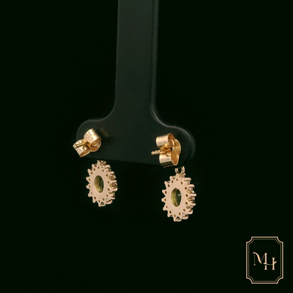 Peridot Cluster Earrings