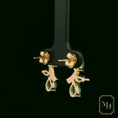 Emerald & Diamond Drop Earrings