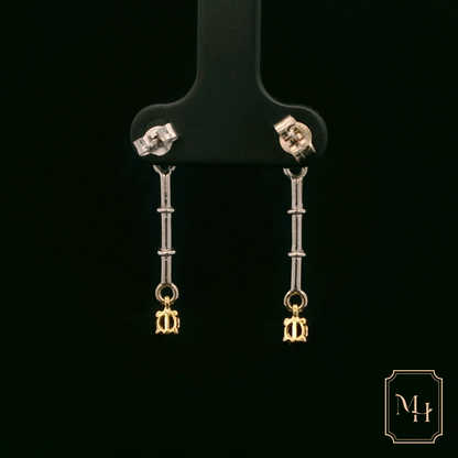 Ruby & Diamond Drop-Bar Earrings