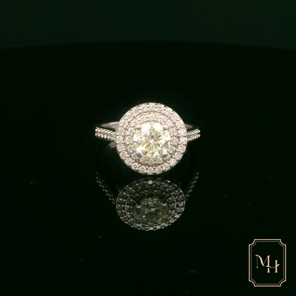 Round Double-Halo Diamond Ring