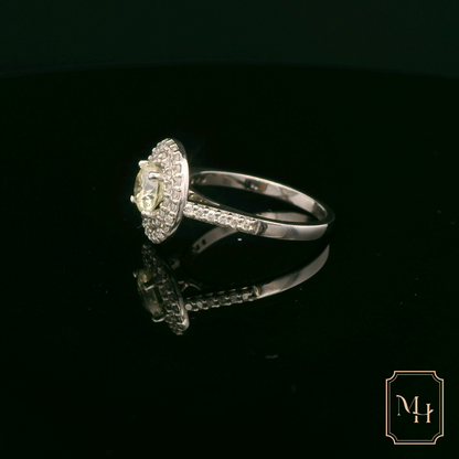 Round Double-Halo Diamond Ring