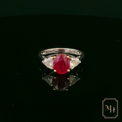 Ruby & Trilliant-Cut Diamond Ring
