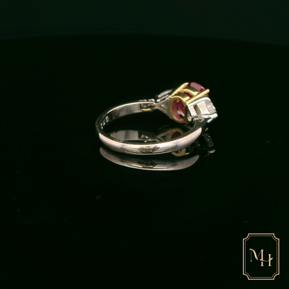 Ruby & Trilliant-Cut Diamond Ring