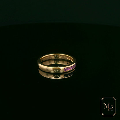 Channel-Set Half Eternity Amethyst Ring