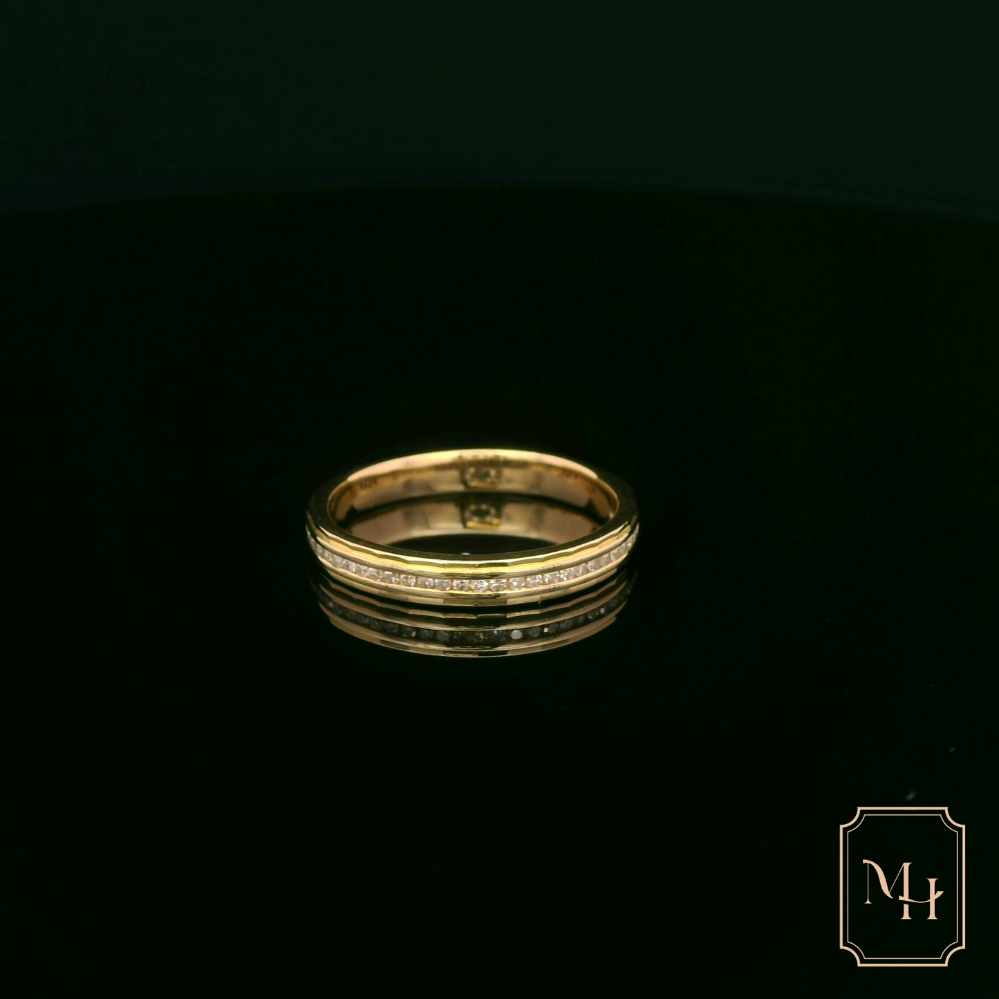 Channel-Set Diamond Gold Ring